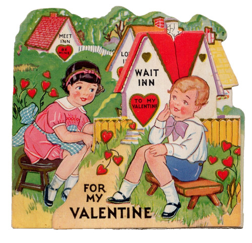 Vintage valentine card love - vintage,