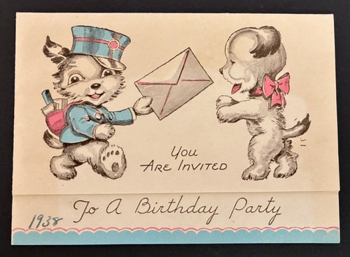 1938 vintage greeting card - 1938,