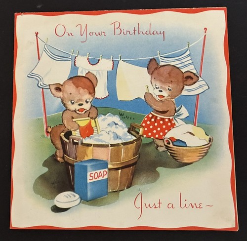 1937 vintage greeting card - greeting,