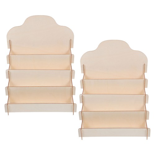 2pcs beige wooden greeting - 2pcs,