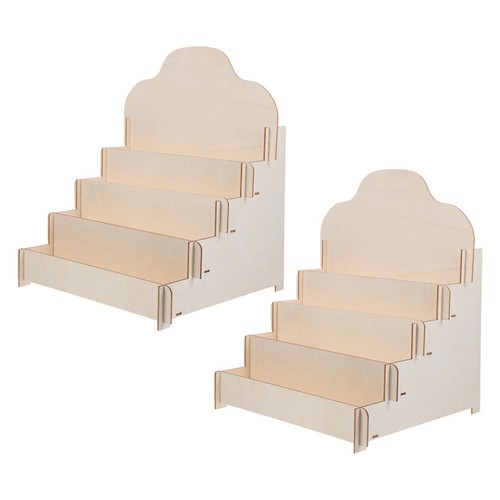 Beige wood card display - beige,