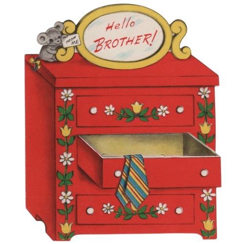 Brother birthday card 1940s - brother,