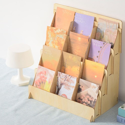 Wooden greeting card display - wooden,
